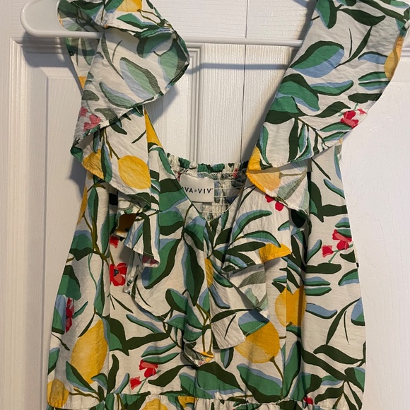 Ava & Viv Lemon Print Maxi Sundress - Picture 2 of 3